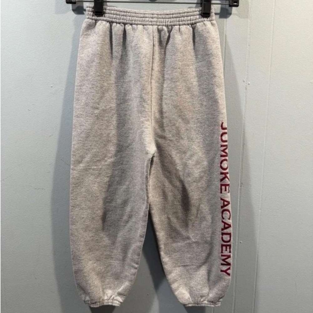 Hanes Kids Heather Gray Sweatpants with Red Side Logo